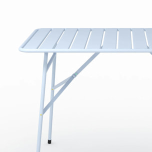 Table et chaises de jardin pliantes 4 personnes en métal bleu - Yumi