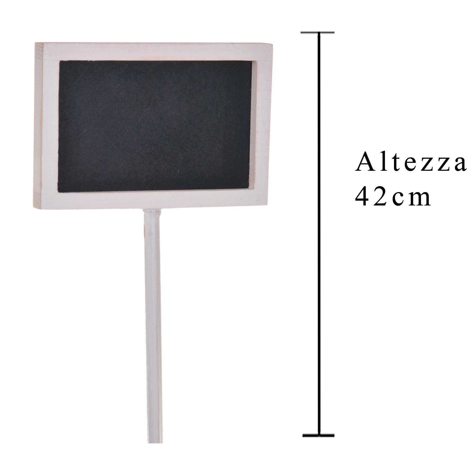 Lavagna Segnaprezzo In Legno. Larghezza 20 Cm - Pezzi 6 - 12X42X1,1cm - Colore: Bianco - Bianchi Dino - Articoli In Legno Cassette