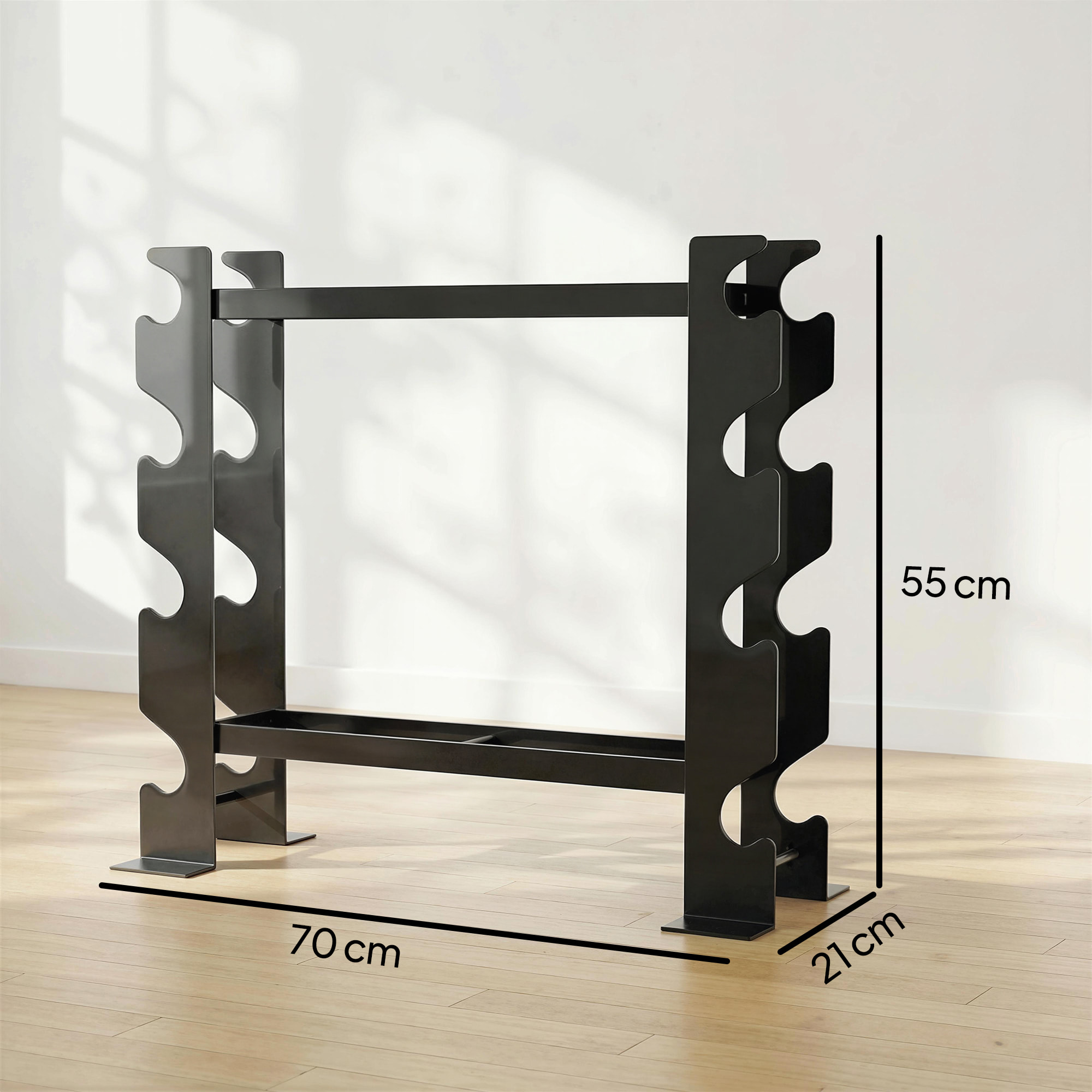 Soporte Mancuernas de 4 Niveles, Estante de Almacenamiento de Pesas de Acero Resistente para Mancuernas, Kettlebells, para Entrenamiento en Gimnasio Casa, Carga 200 kg, 70x21x55 cm