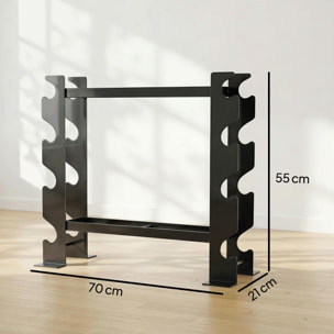 Soporte Mancuernas de 4 Niveles, Estante de Almacenamiento de Pesas de Acero Resistente para Mancuernas, Kettlebells, para Entrenamiento en Gimnasio Casa, Carga 200 kg, 70x21x55 cm