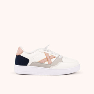 Zapatilla Infantil de Estilo Tenis en Blanco, Rosa y Marino MUNICH LEGIT KID 22