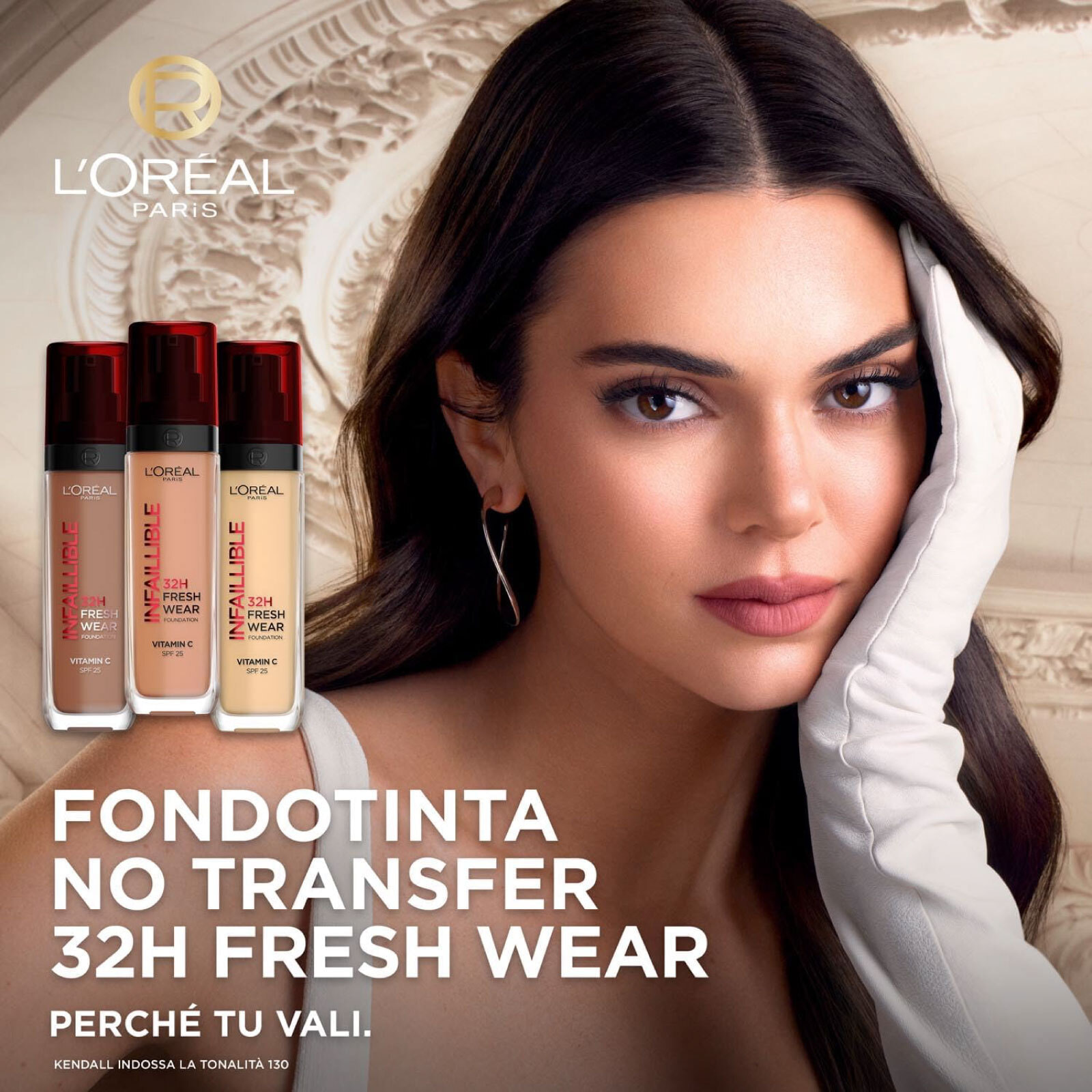 Fondotinta Liquido 140 Cool Rosé Infaillible 32H Fresh Wear SPF 25 con Vitamina C Waterproof Illuminante Coprente Ultra-Traspirante No-Transfer