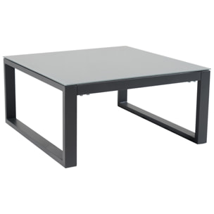 Salon de jardin modulable IBIZA en tissu gris 4 places - aluminium anthracite