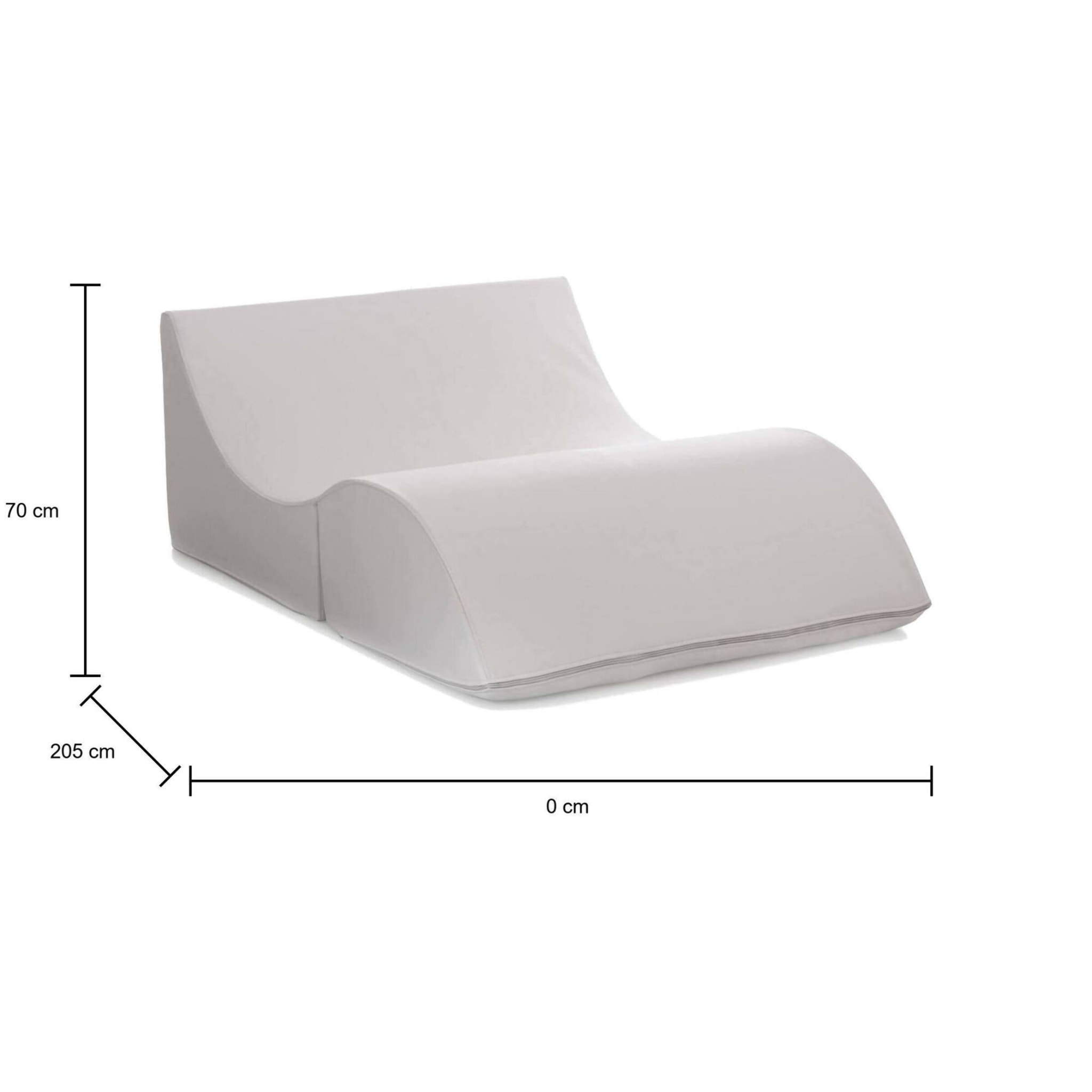 Letto pieghevole Annabella, Pouf trasformabile in letto matrimoniale, 100% Made in Italy, Pouf trasformabile in una chaise longue in ecopelle, Cm 100x200h70, Bianco