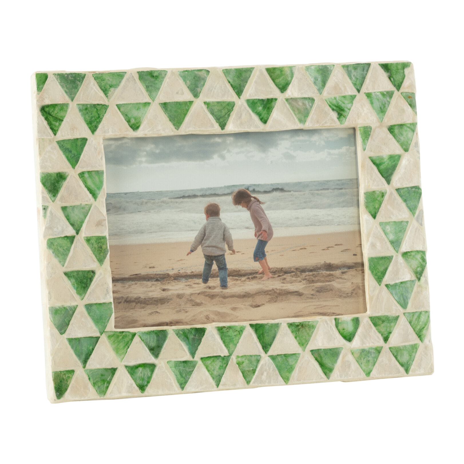 J-Line cadre photo Nuye - coquillages - vert/blanc