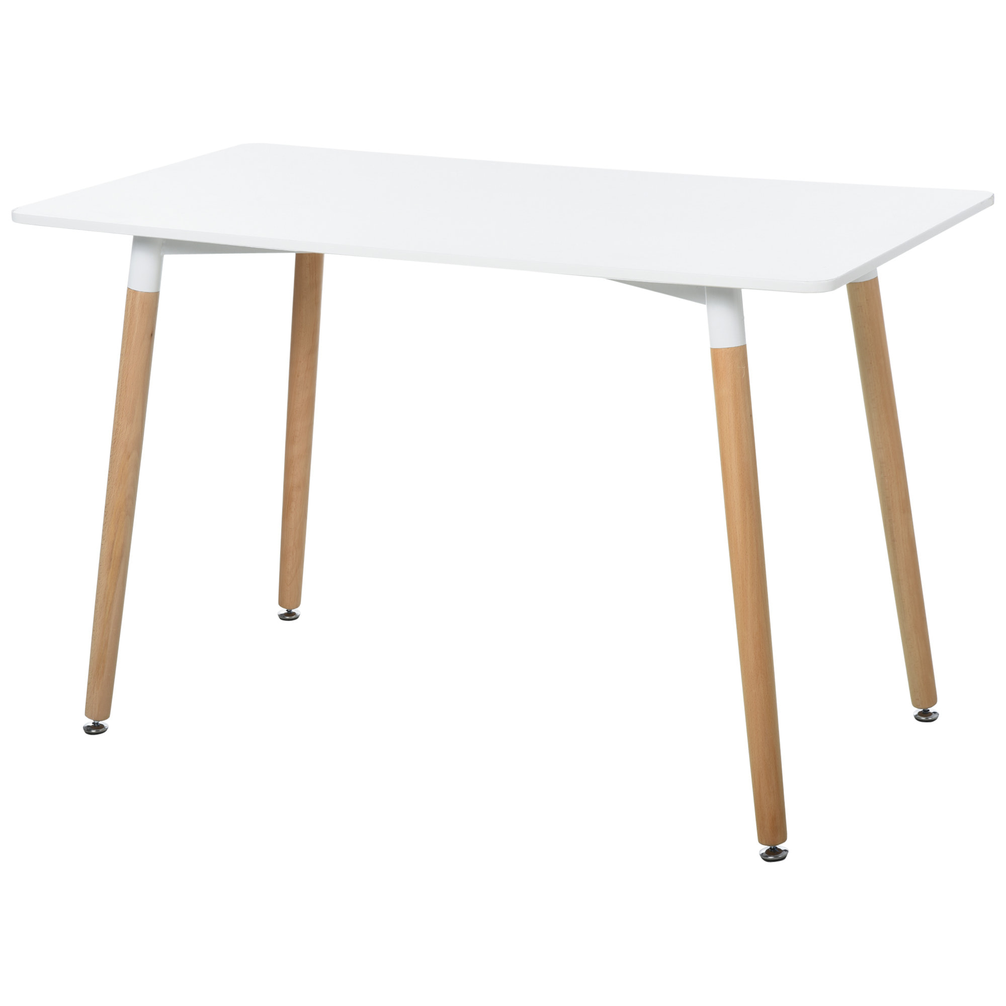 Mesa de Comedor Nórdico de Metal y Maderab 120x60x75cm Blanco