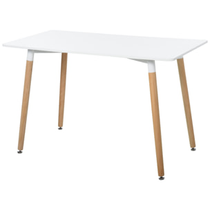 Mesa de Comedor Nórdico de Metal y Maderab 120x60x75cm Blanco