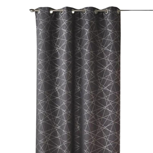 Rideau en Jacquard à Imprimés Design - Gris clair