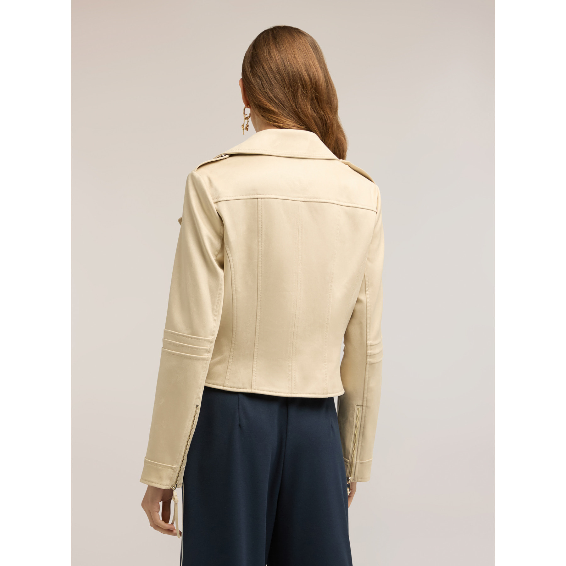 Motivi - Chaqueta de cuero con cremalleras colgantes - Blanco