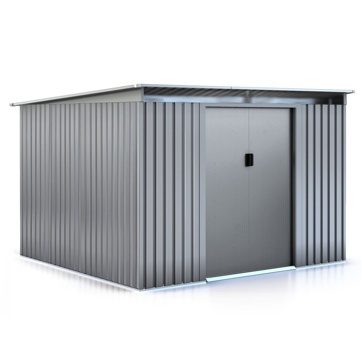 Abri de jardin métal toit plat "Texas" - 6,29 m² - Gris