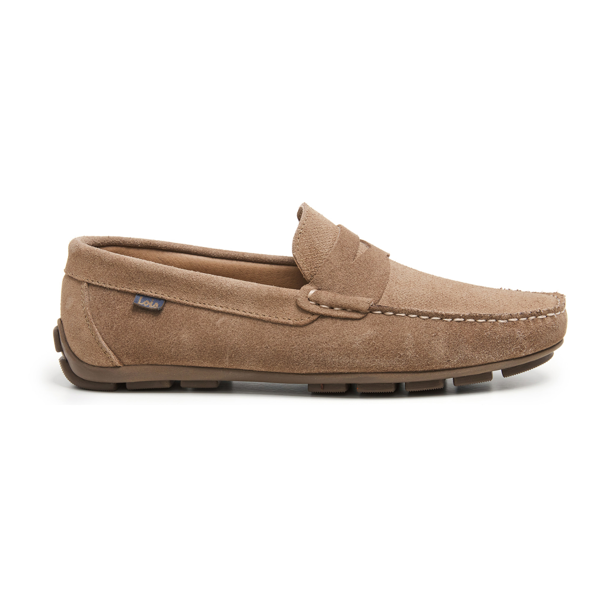 Mocasín de hombre de ante color beige Lois