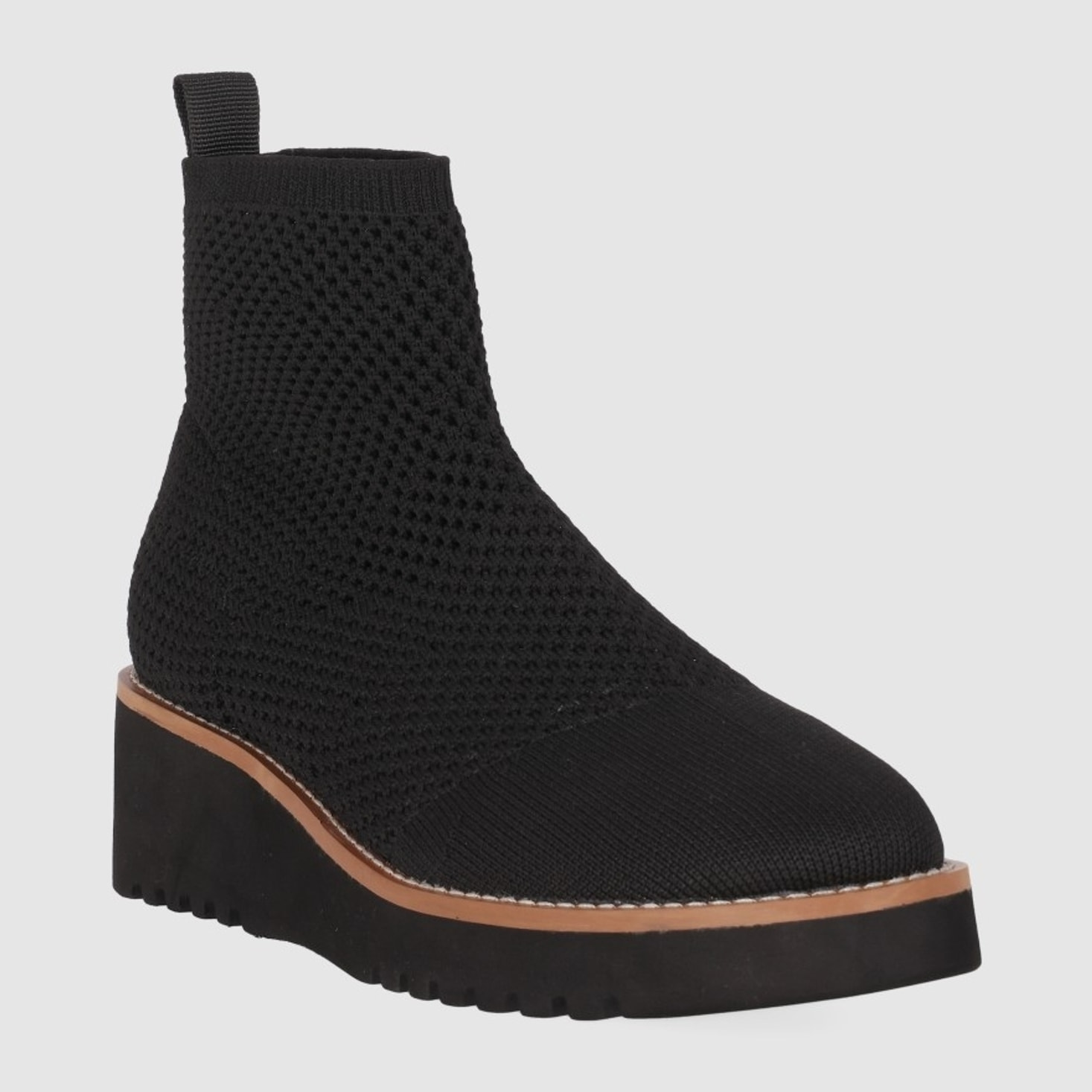 Botines de Tejido - Negro - Tacón: 6 cm