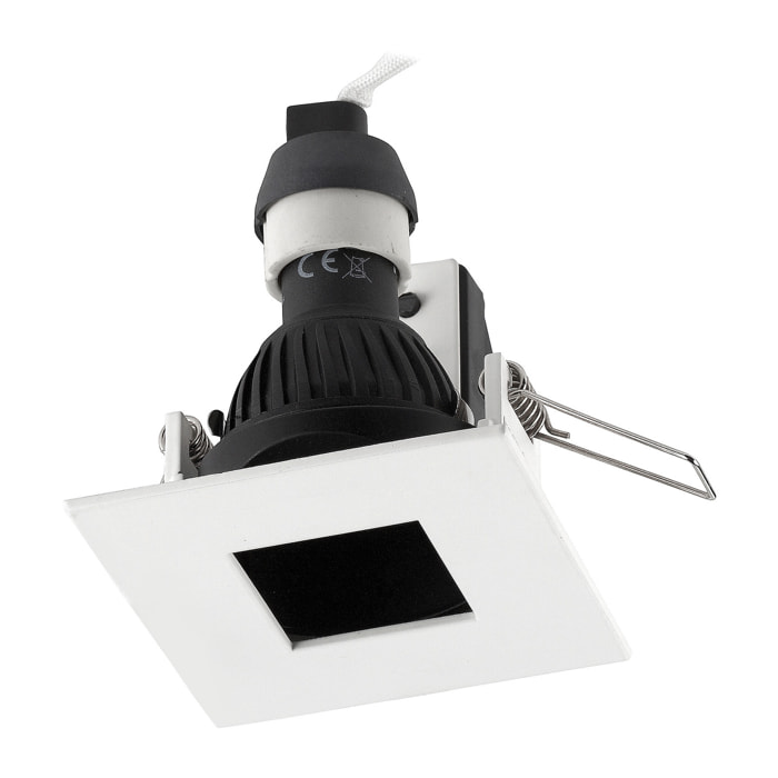 LEDS C4 Foco De Techo Downlight 82Mm Cuadrado Para Bombilla Gu5.3 De Aluminio. Color Blanco