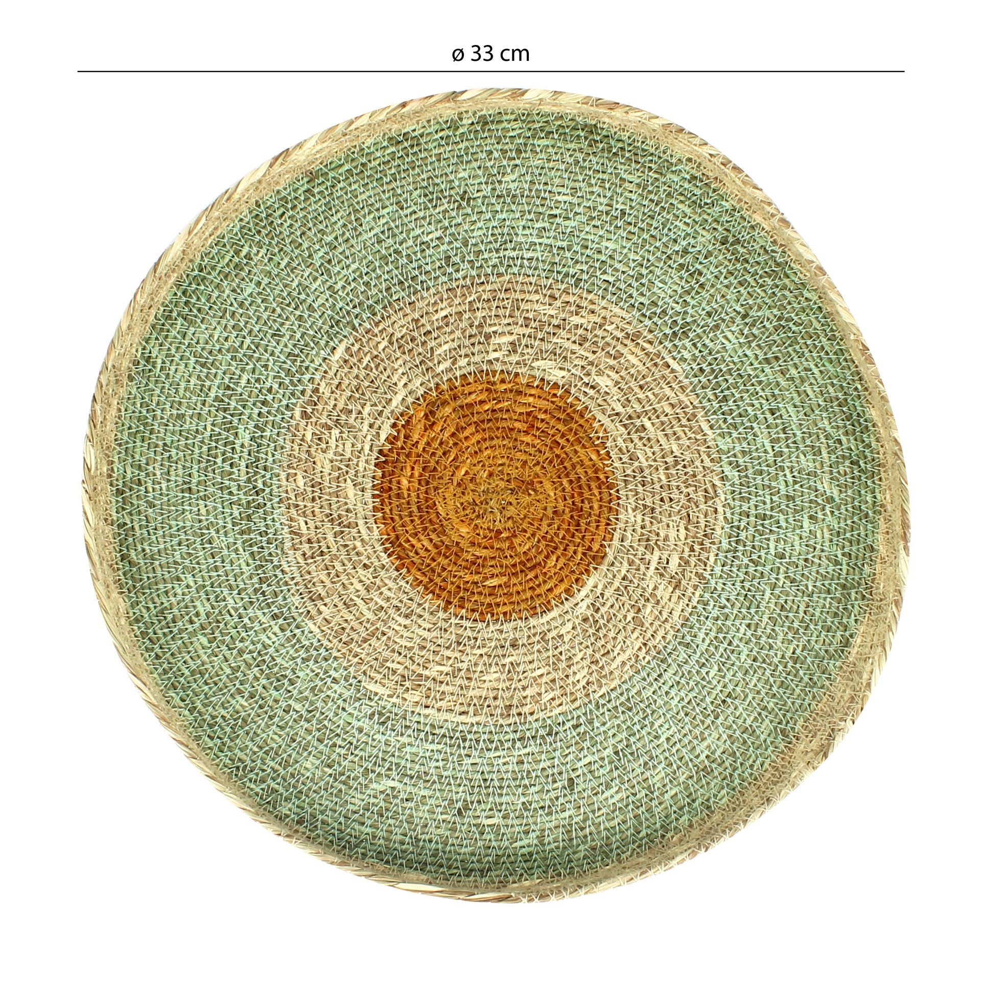 Plateau rond en jonc de mer 33cm KAMPA