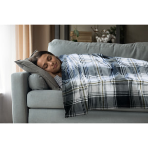 Plaid Coperta Pile Per Divano Scozzese Grigio