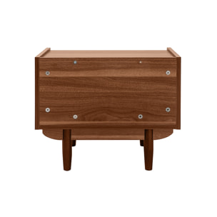 Table de chevet avec rangements finition bois foncé noyer SANAA