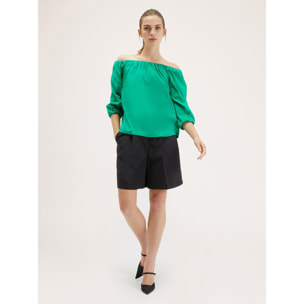 Motivi - Blusa con escote elástico y hombros descubiertos - Verde