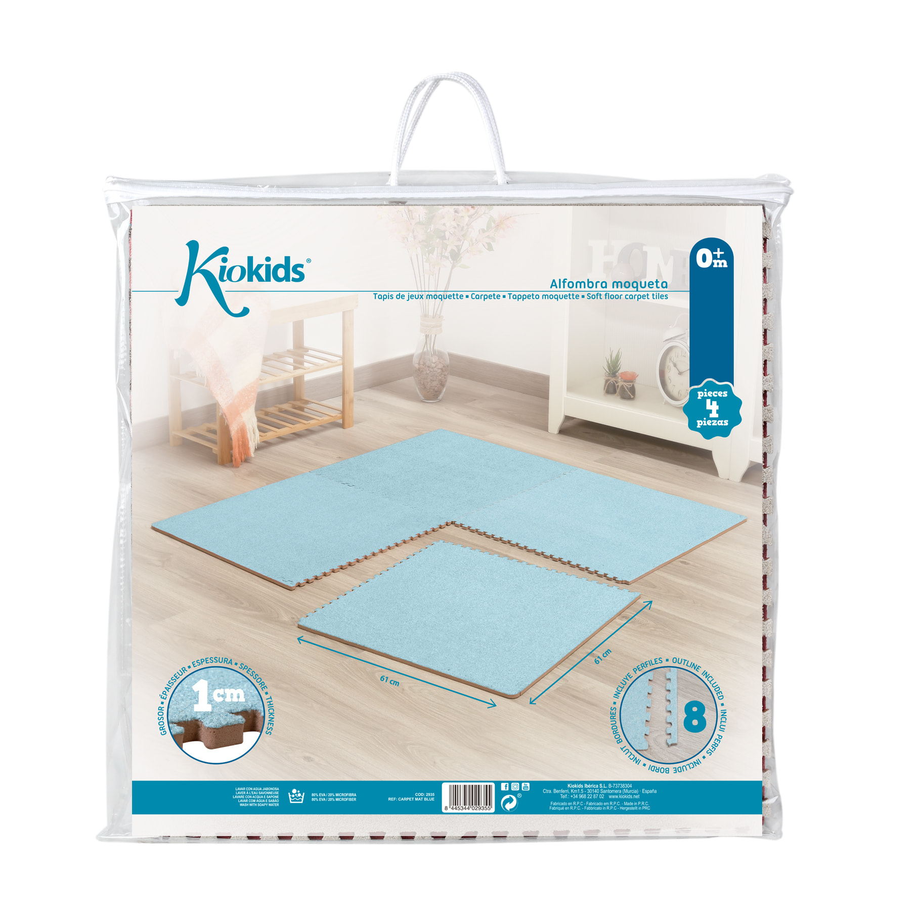 ALFOMBRA EN MOQUETA Y EVA AZUL