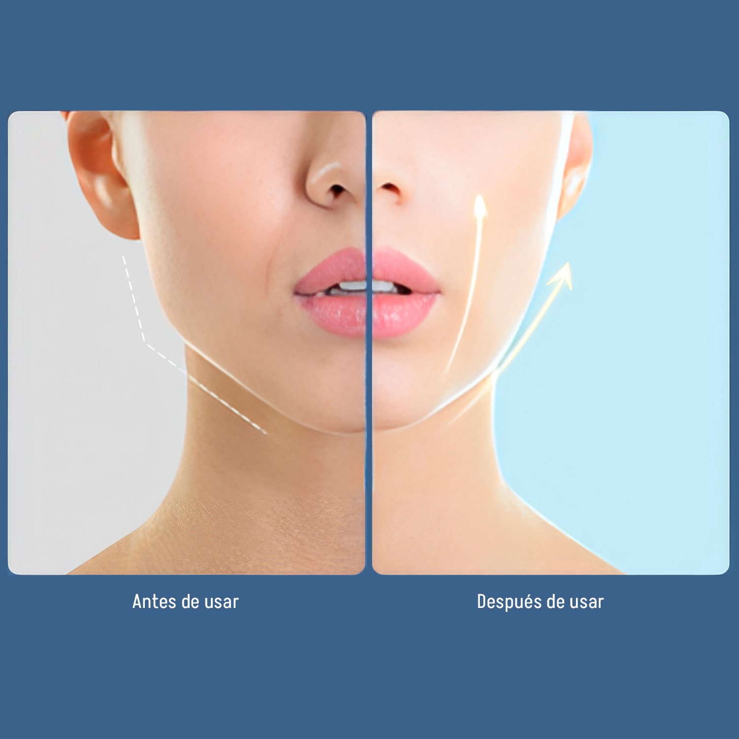 Dispositivo de belleza facial con 12 niveles de ajuste, 5 modos de luz LED y temporizador.