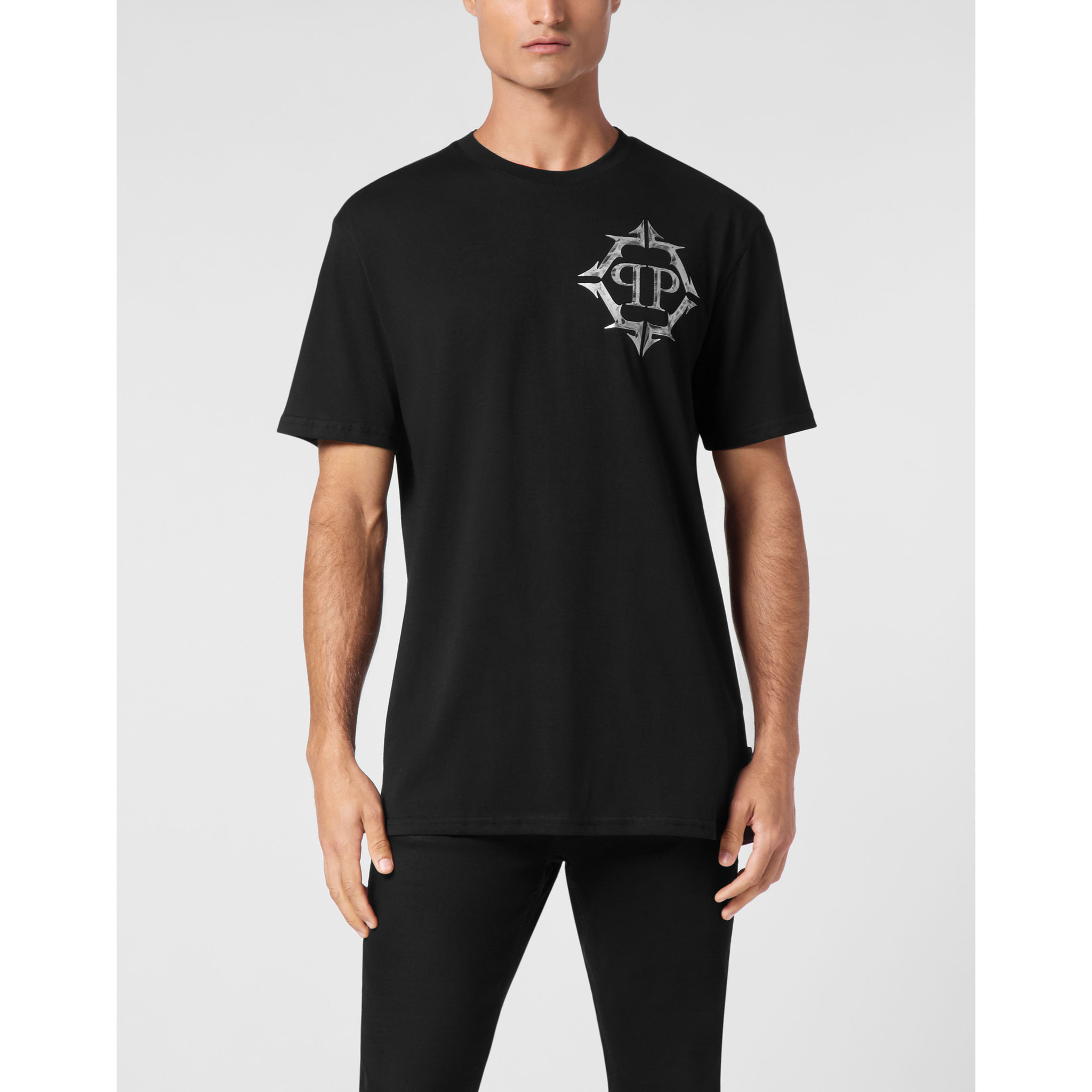 PHILIPP PLEIN T-Shirt Round Neck CHROME