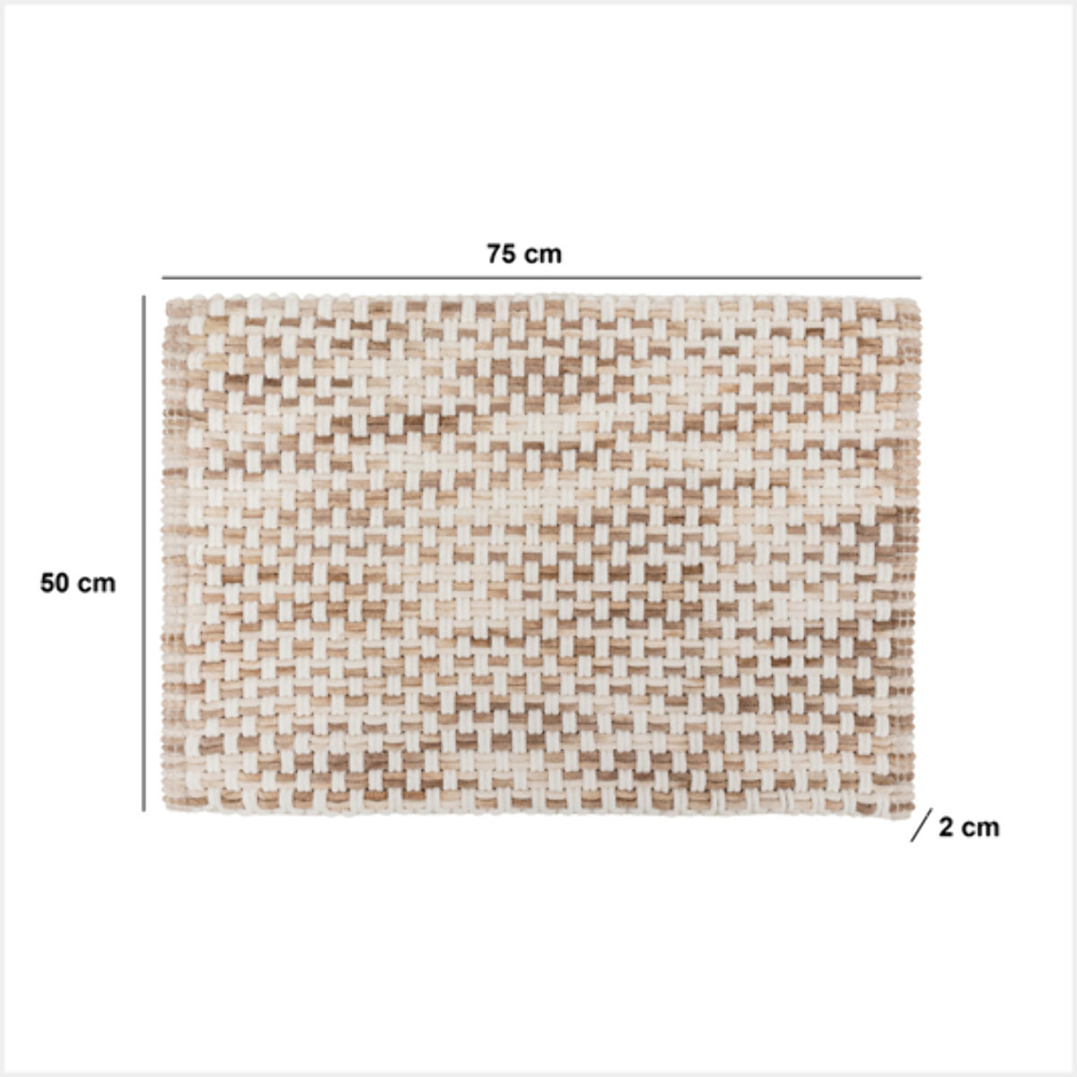 Tapis de bain tressé taupe 50x75cm