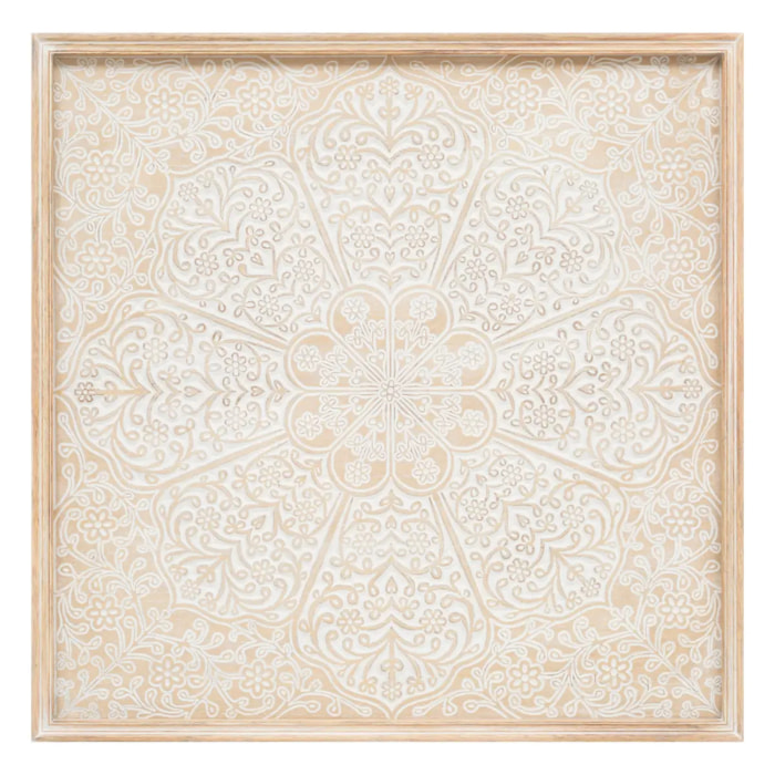 Déco murale "Timea" - hévéa et bois - 60x60 cm