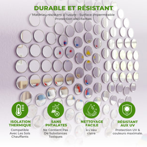 Pack de 100 cercles en papier adhésifs 3D métal argentés