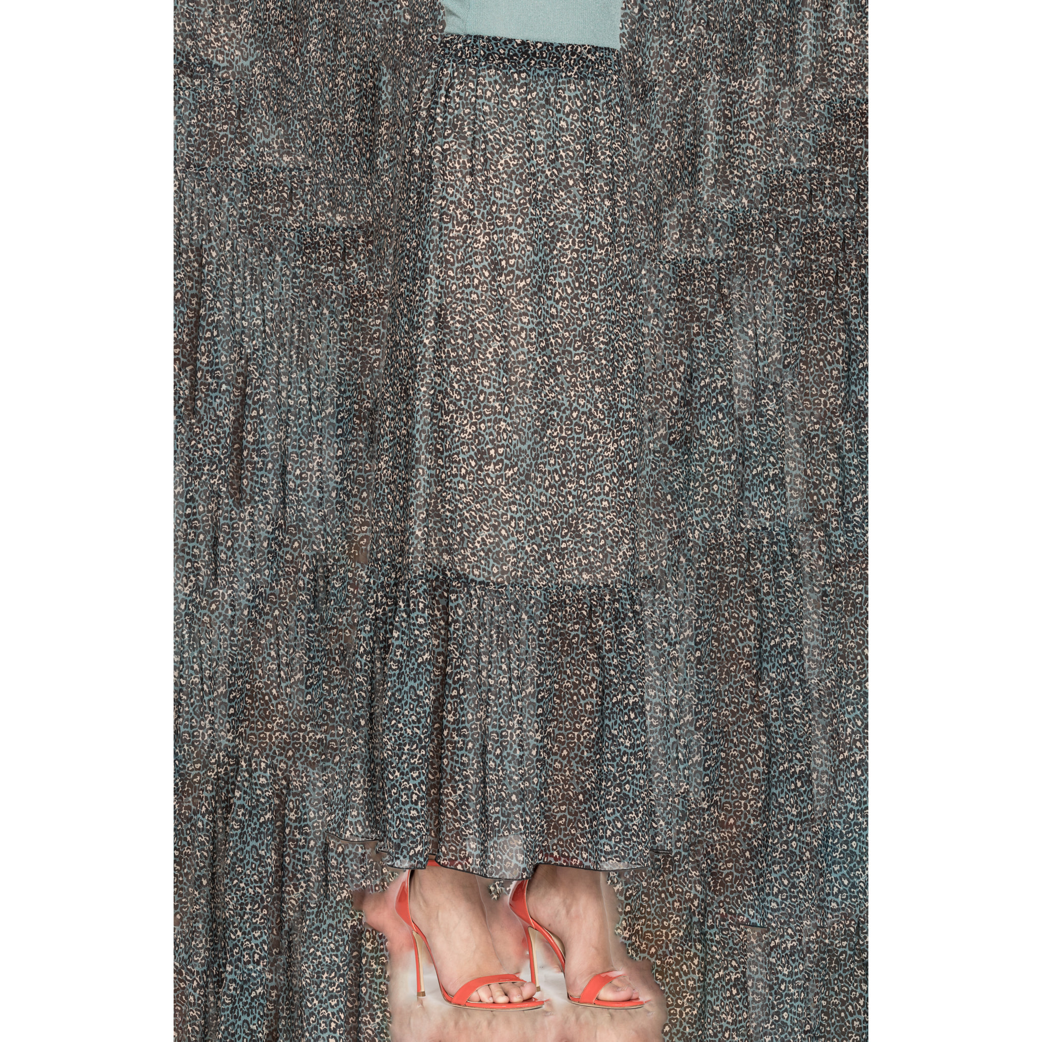 GONNA IN POLIESTERE STAMPATO. Vestibilità regolare.