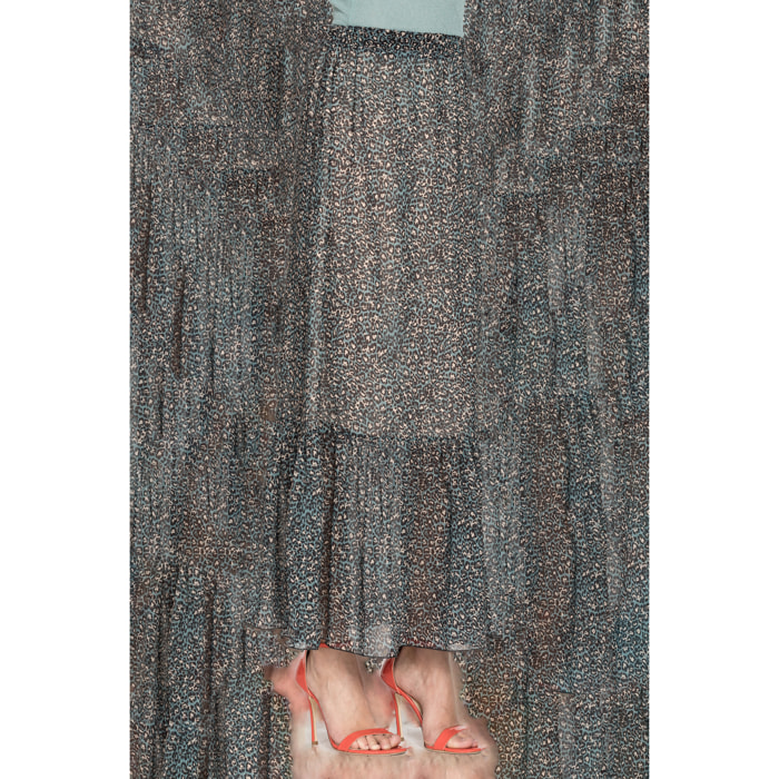 GONNA IN POLIESTERE STAMPATO. Vestibilità regolare.