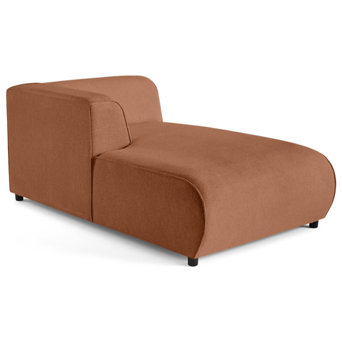 Suaro - Module d'assise méridienne gauche en tissu texturé - Terracotta