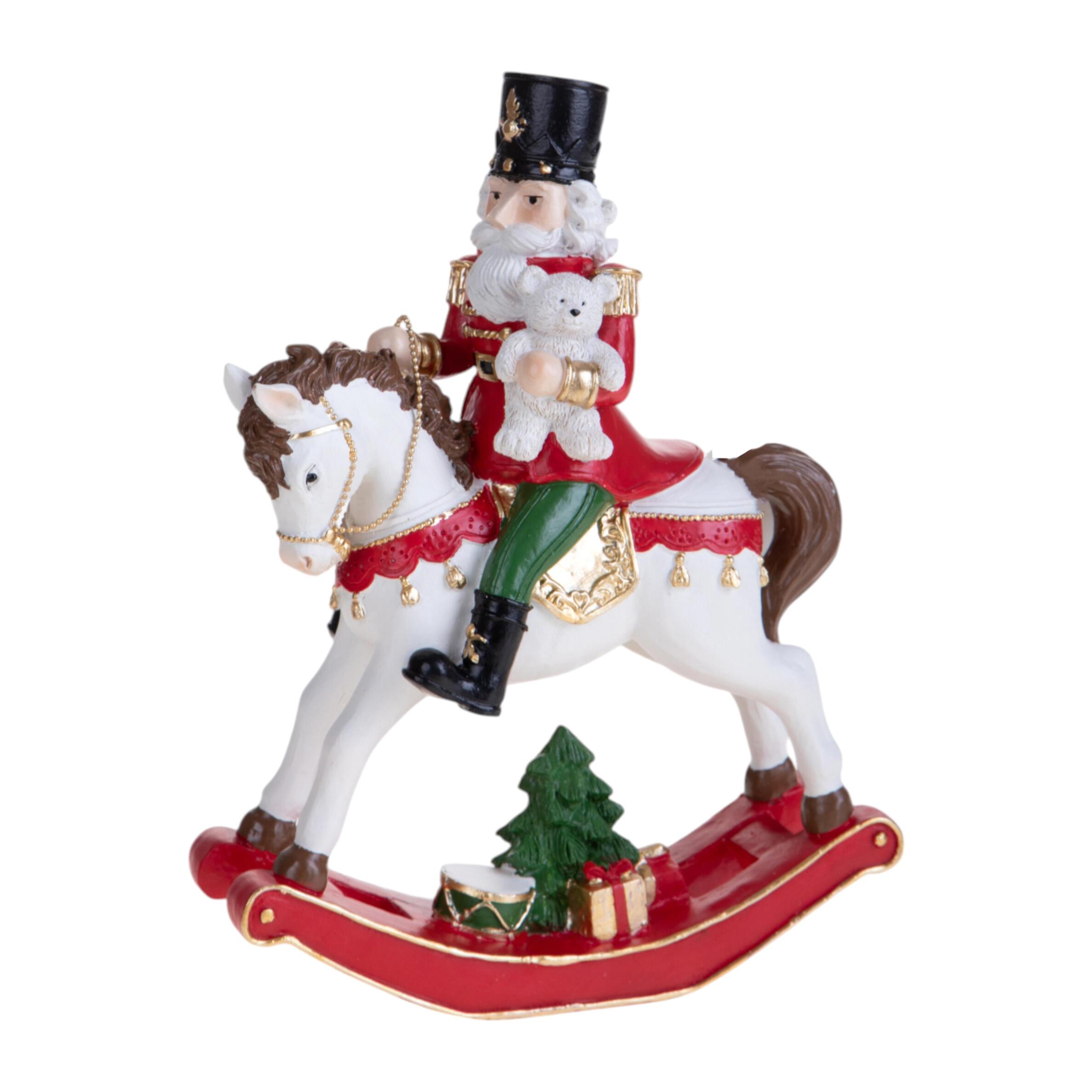 Cavallo dondolo con schiacc/bab - Pezzi 2 - ROSSO - Bianchi Dino SpA