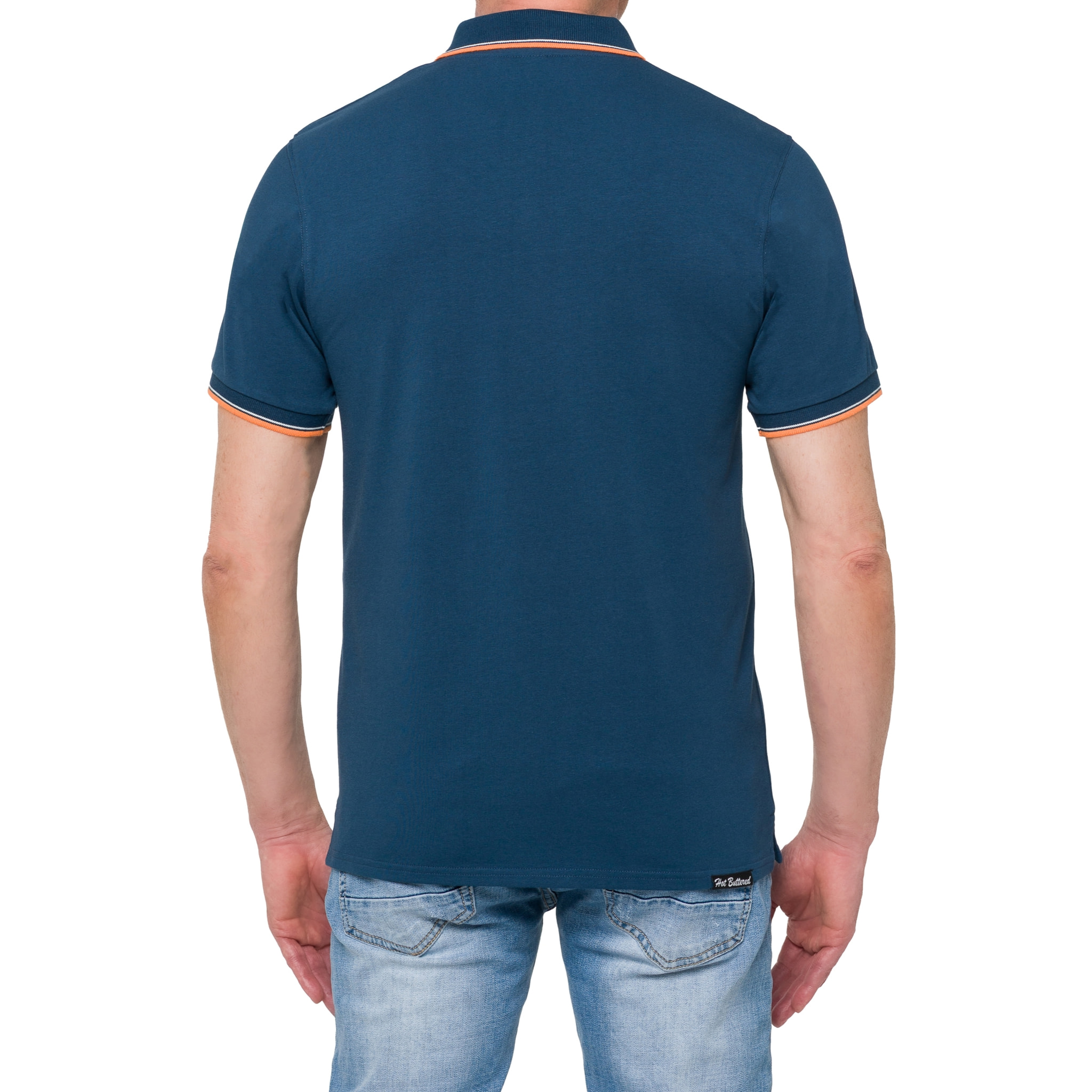 Polo con righine Hot Buttered Amak blu indigo.
