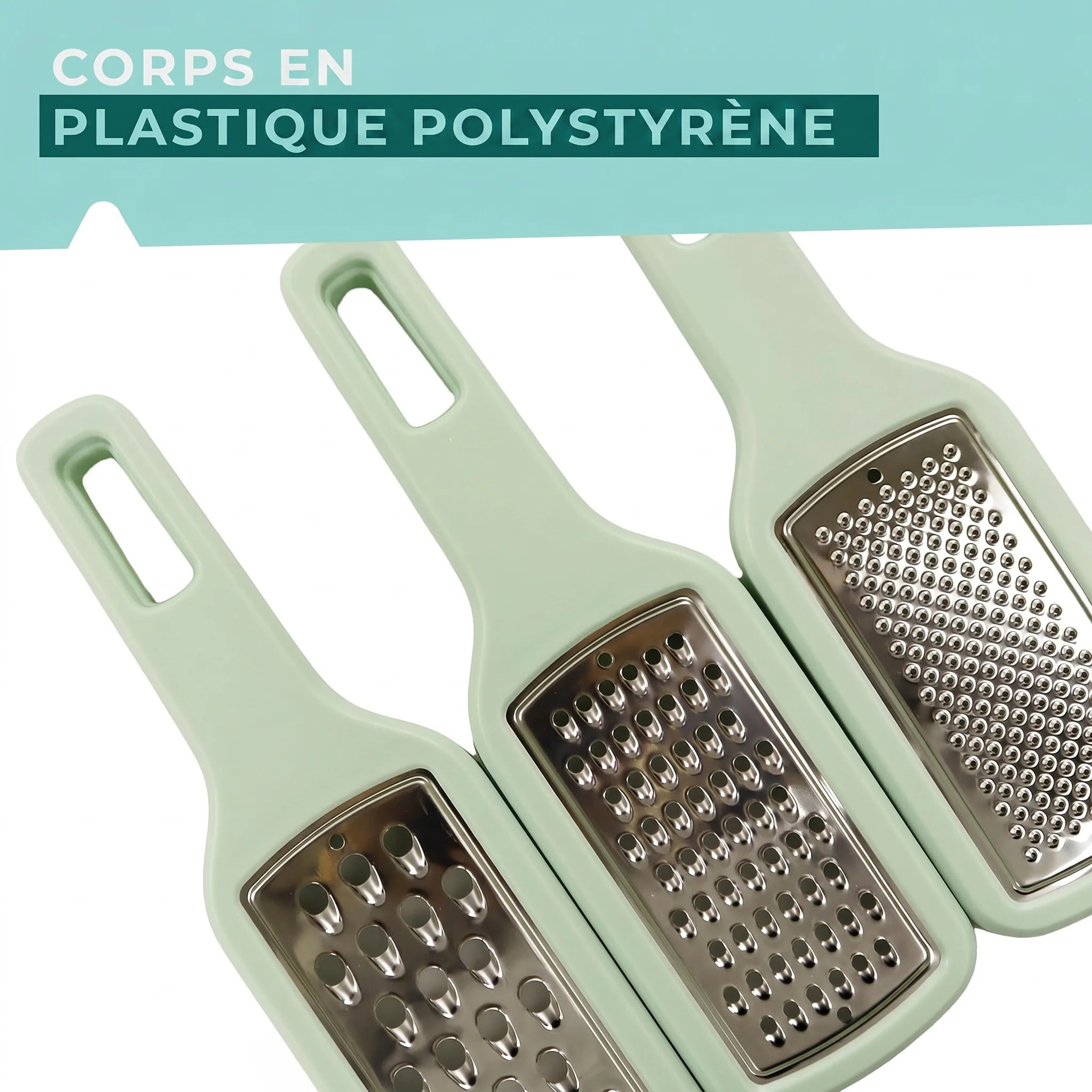 Lot de 3 râpes à légume manuel Fackelmann OCEAN