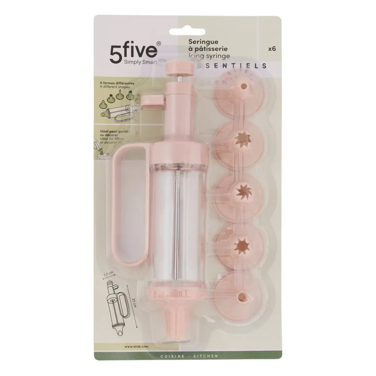 Seringue à pâtisserie Essentiels L.23cm 110 ml avec 6 douilles