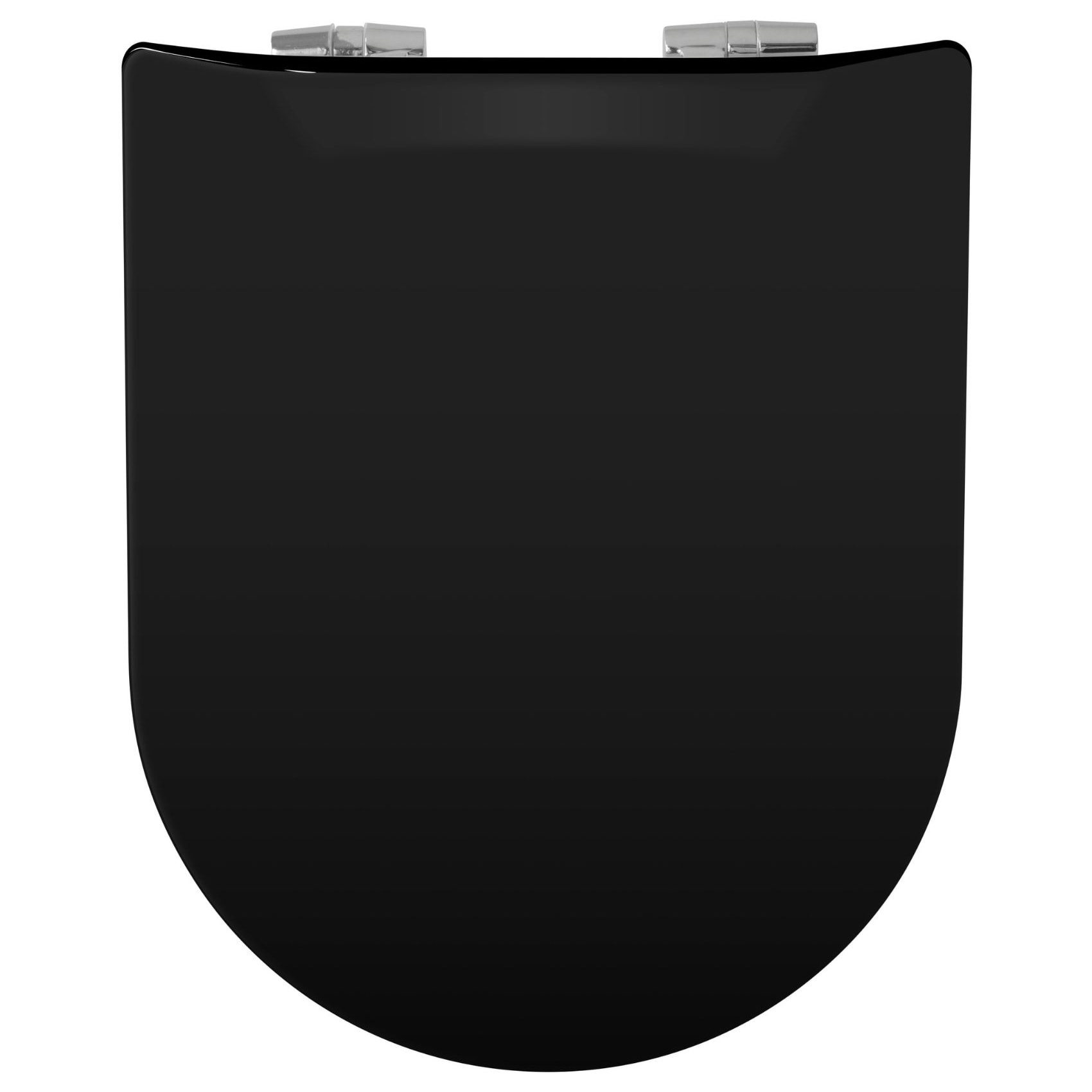 Abattant uni wood slim double avec descente assistée - Noir