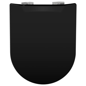 Abattant uni wood slim double avec descente assistée - Noir