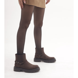 STIVALETTO BASSO ELASTICO E GHETTA TESTA DI MORO