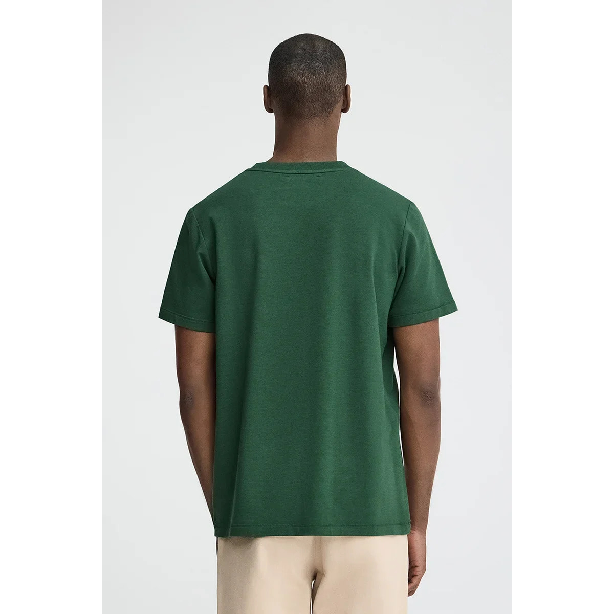 Camiseta verde botella de cuello redondo con parche Polo Club