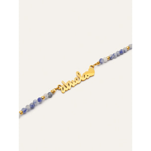 Collar Abuela Heart Cianita Acero Baño Oro