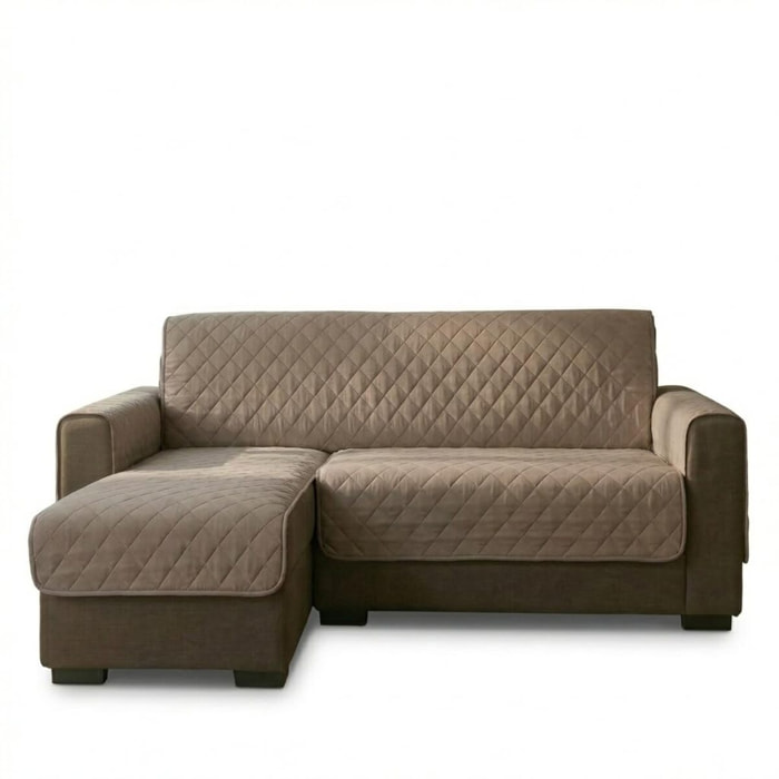 Copridivano 2 posti con penisola impermeabile e antimacchia, telo protettivo con braccioli adattabile a penisola destra e sinistra, vestibilità pratica e versatile, protegge da liquidi e sporco, facile da lavare, ideale per uso quotidiano