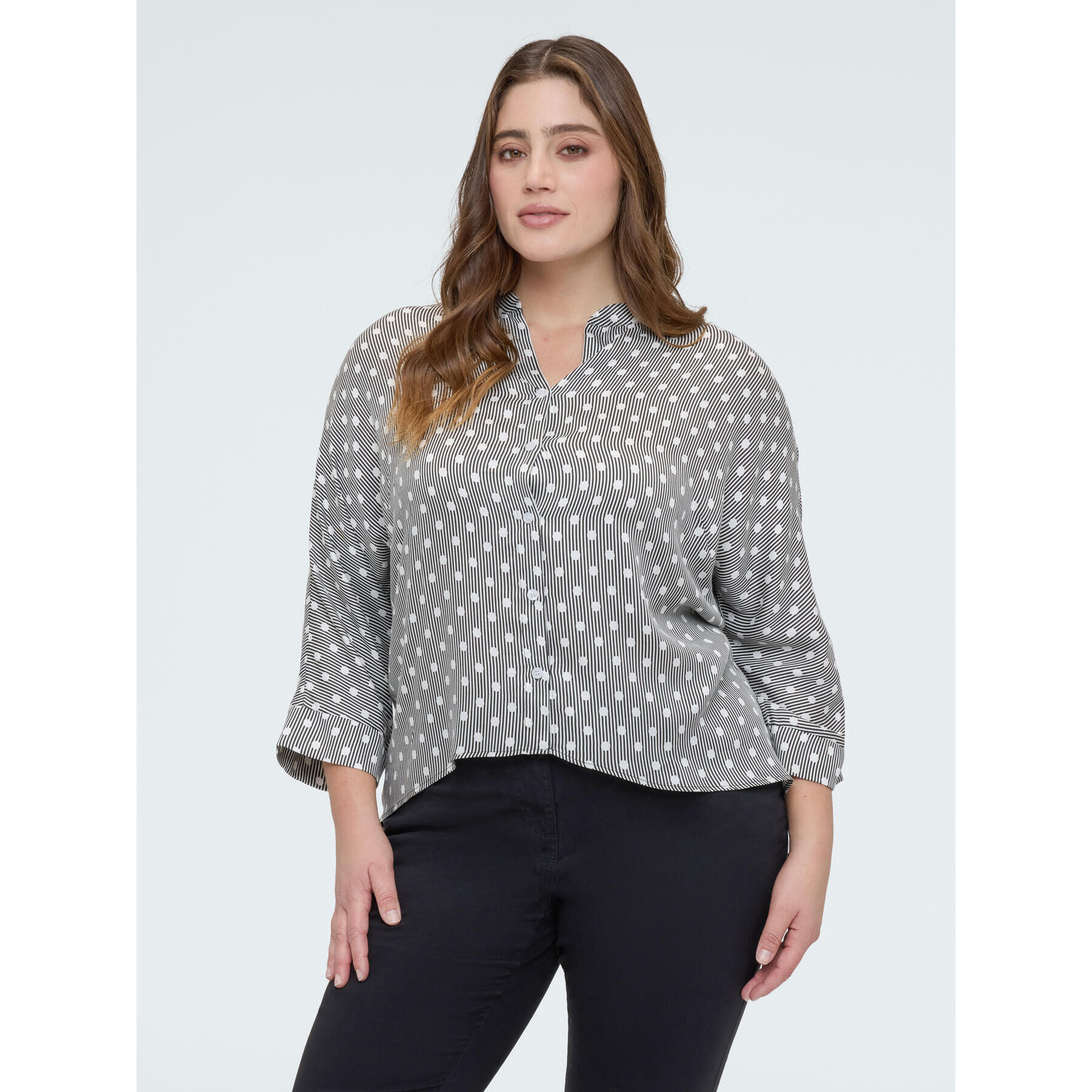 Fiorella Rubino - Camisa de lunares en raso de viscosa - Gris