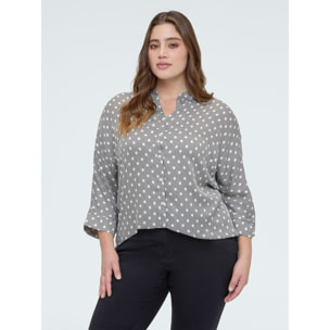 Fiorella Rubino - Camisa de lunares en raso de viscosa - Gris