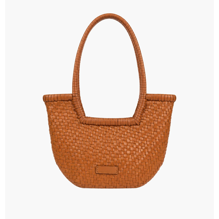 Bolso de mano de mujer de mano de piel trenzada