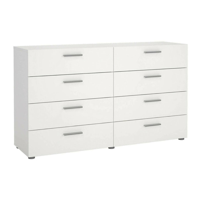 Credenza Phethai, Buffet da soggiorno, Madia da salotto, Dispensa da cucina, 140x40 h82 cm, Bianco