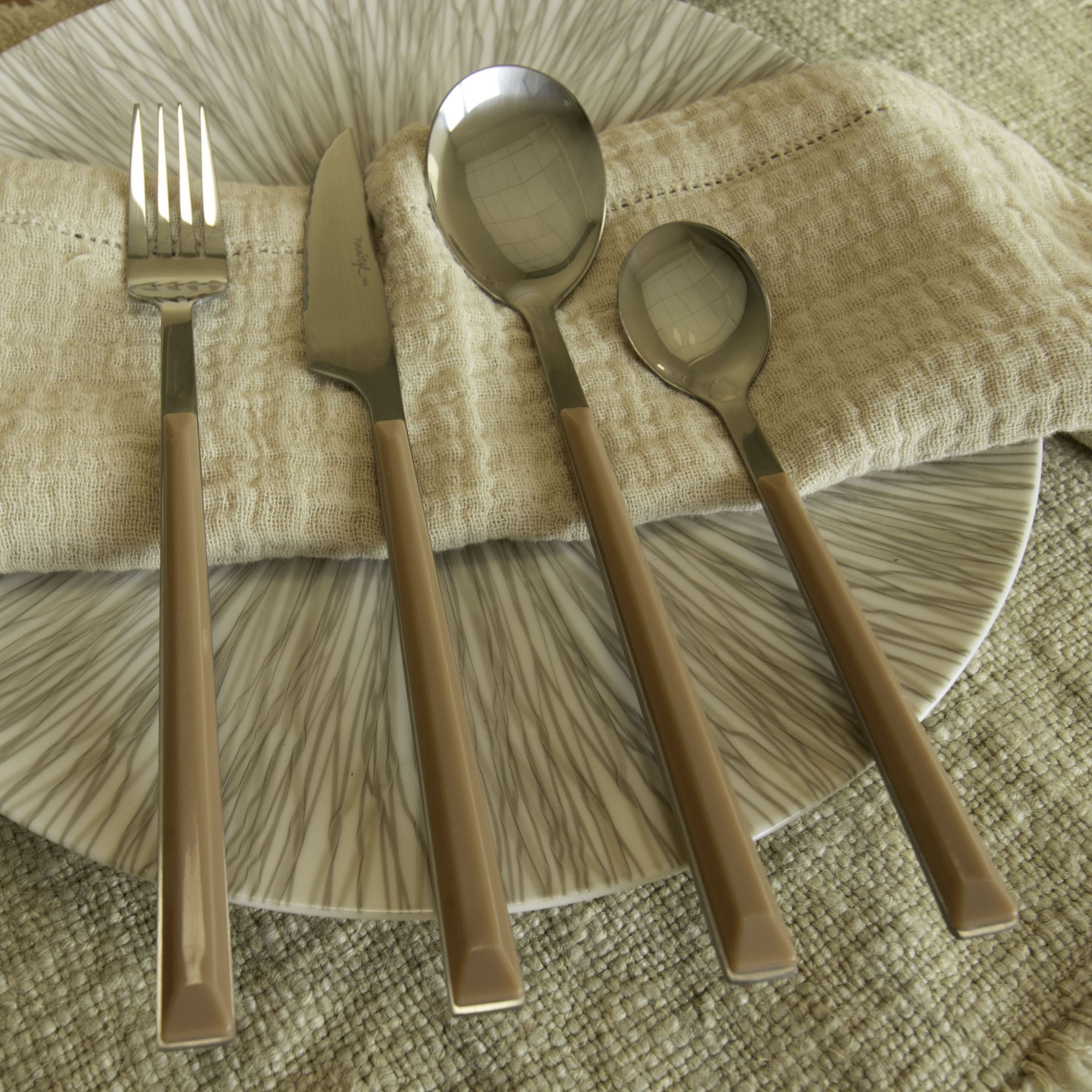 Lot de 6 cuillères de table marron en acier inoxydable COLORAMA