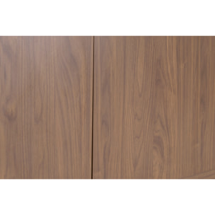 Buffet vintage finition bois foncé noyer 4 portes L180 cm SANAA