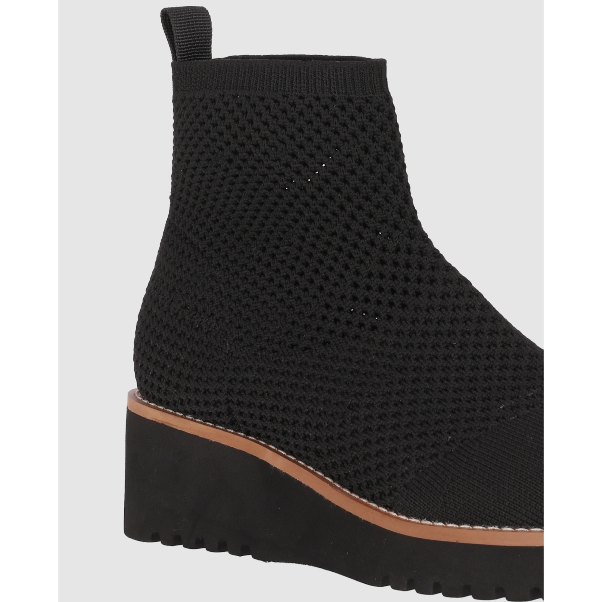 Botines de Tejido - Negro - Tacón: 6 cm