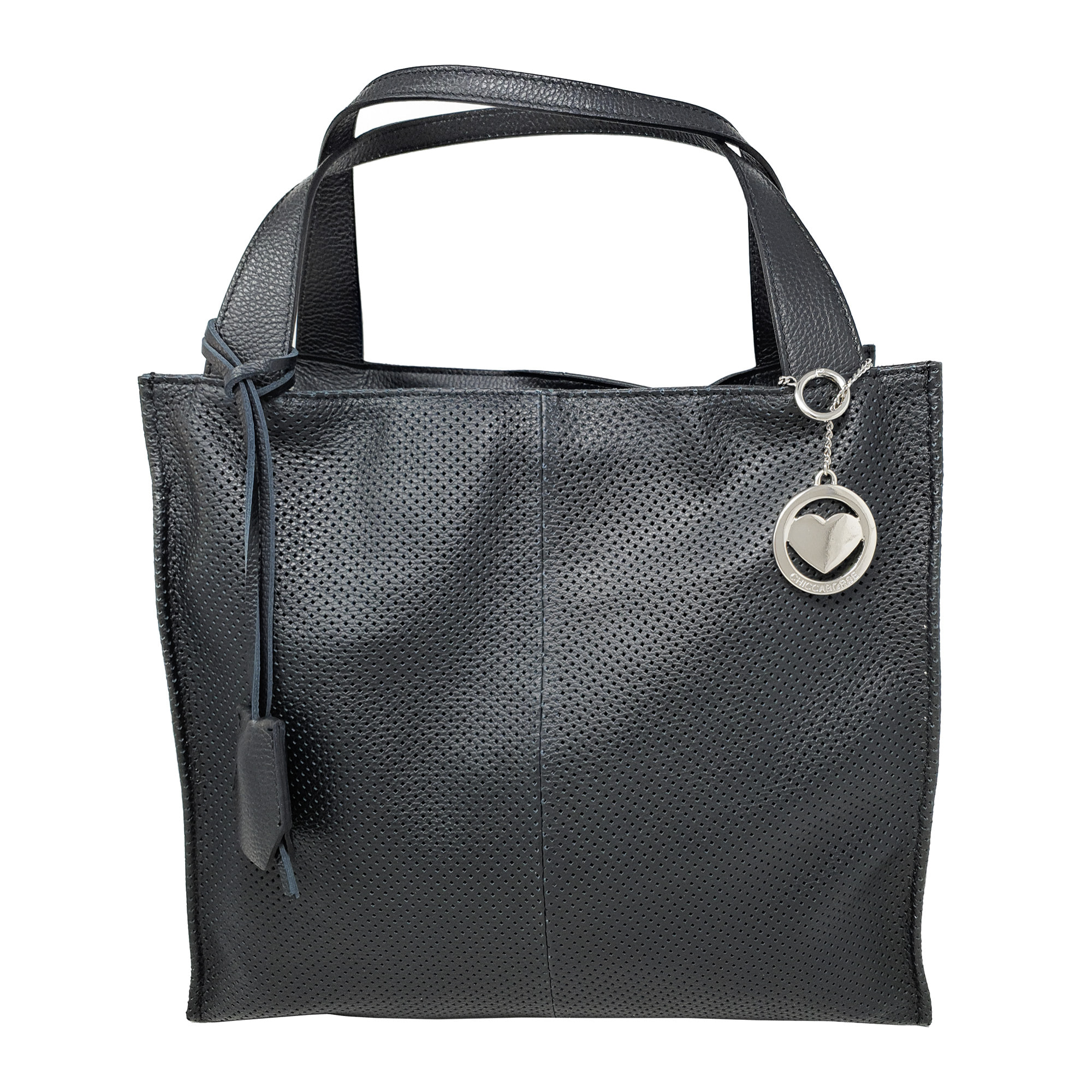 Chicca Borse Borsa a Mano Shopper Donna in Pelle Nero
