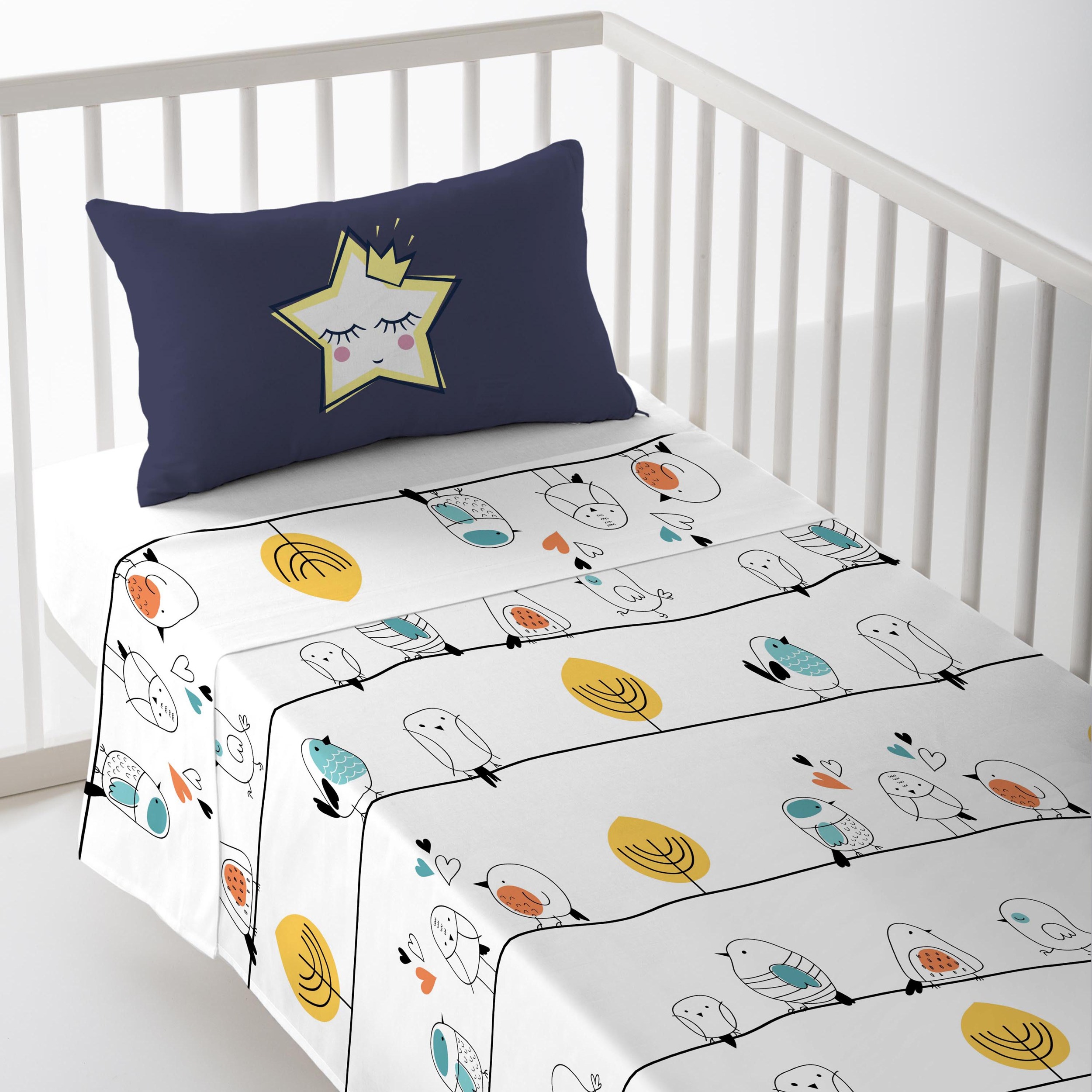 Cool Kids - Juego de Sábanas Estampadas - Infantil - Incluye 1 Funda de Almohada - 100% Algodón - Cuna / Maxicuna - Anastasia B