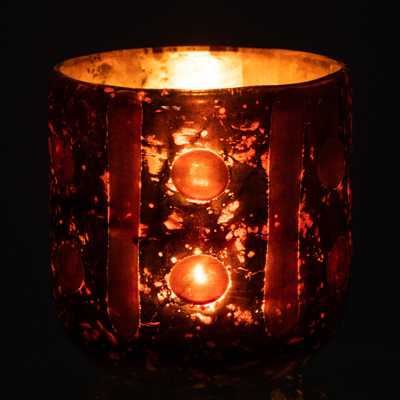 J-Line photophore Coconut Cylindrique - verre - brun